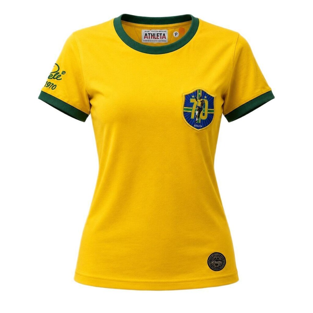 Camisa Brasil Pelé Retrô 1970 Athleta Feminina