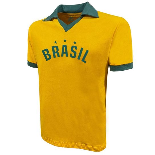 Camisa Brasil Polo Estrelas 10 4G - Amarelo Menor preço em Camisa Brasil Polo Estrelas 10 4G - Amarelo