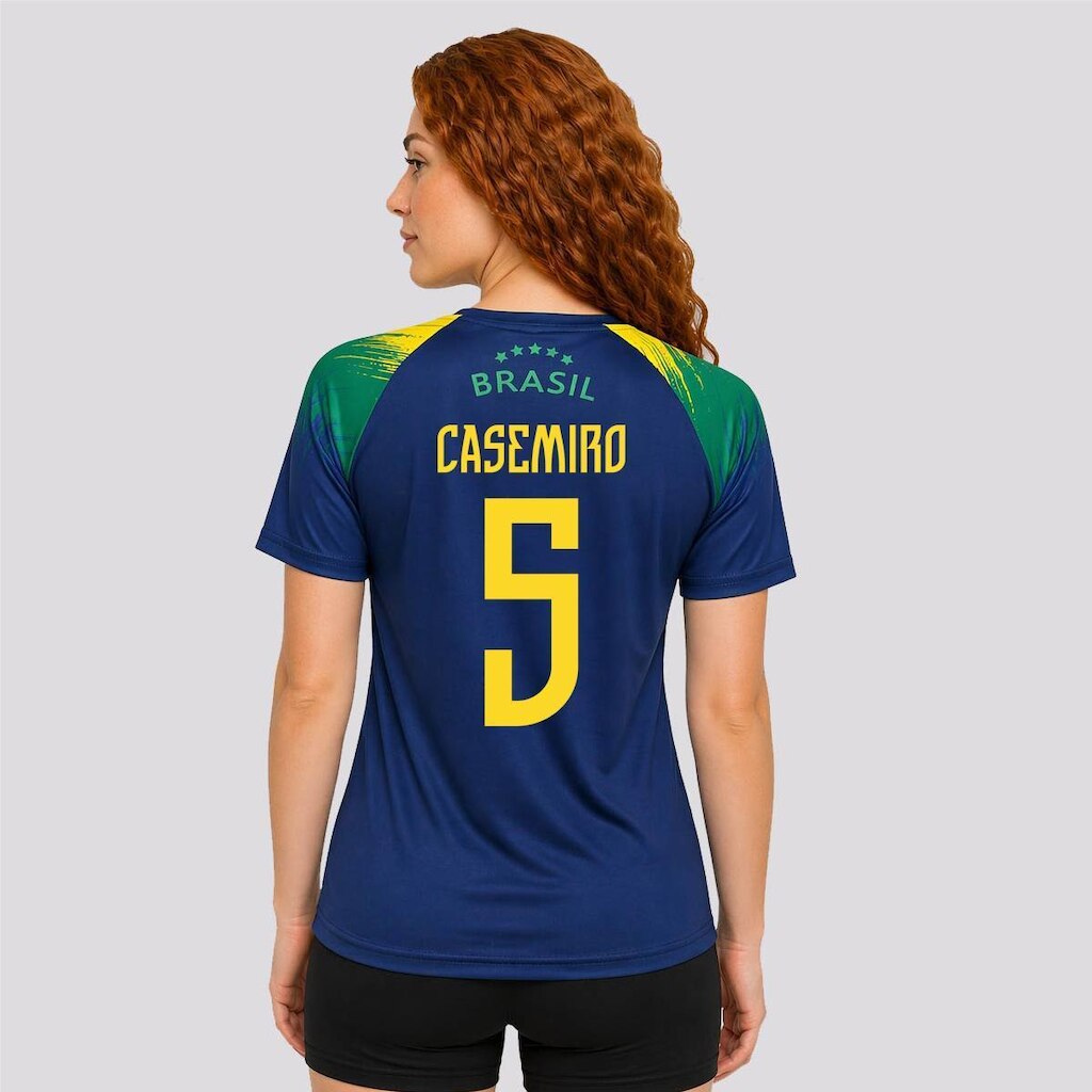 Camisa Brasil Raglan Feminina  5 Casemiro