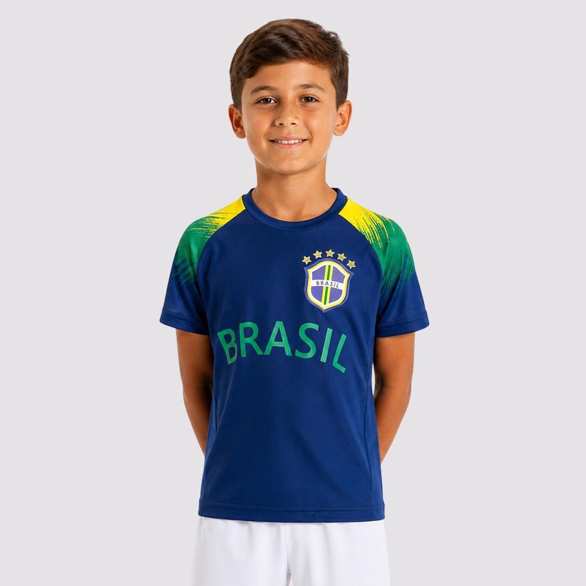 Camisa Brasil Raglan Juvenil