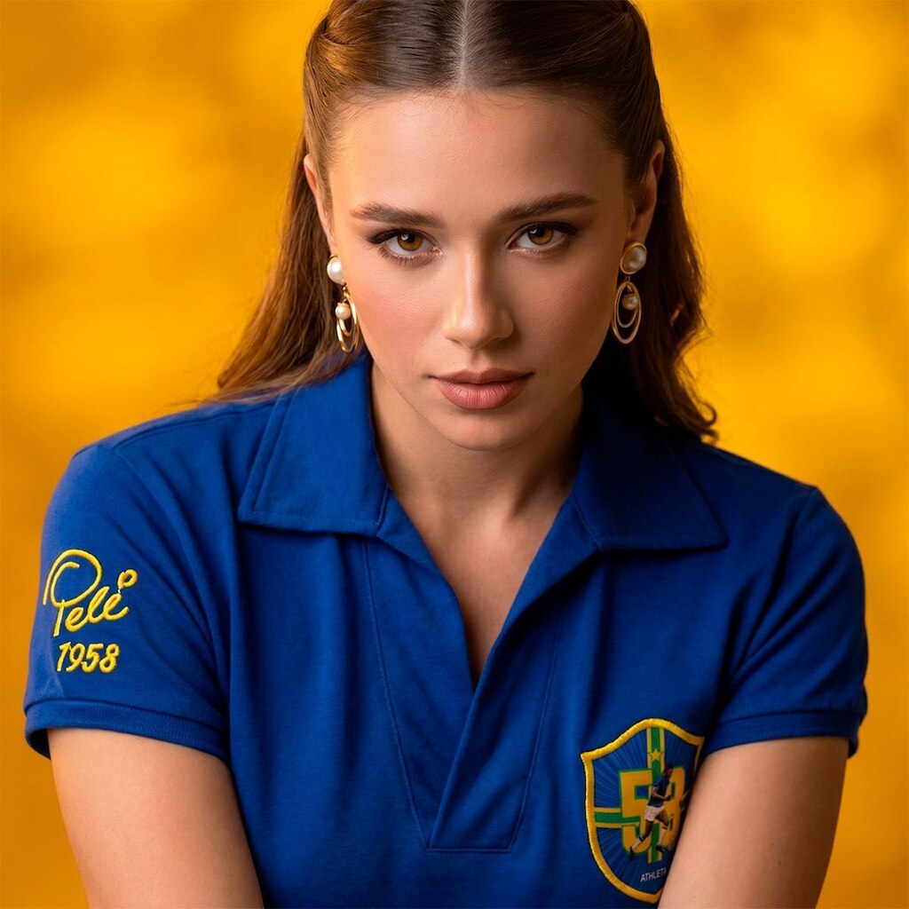 Camisa Brasil Retrô Pelé 1958 Feminina