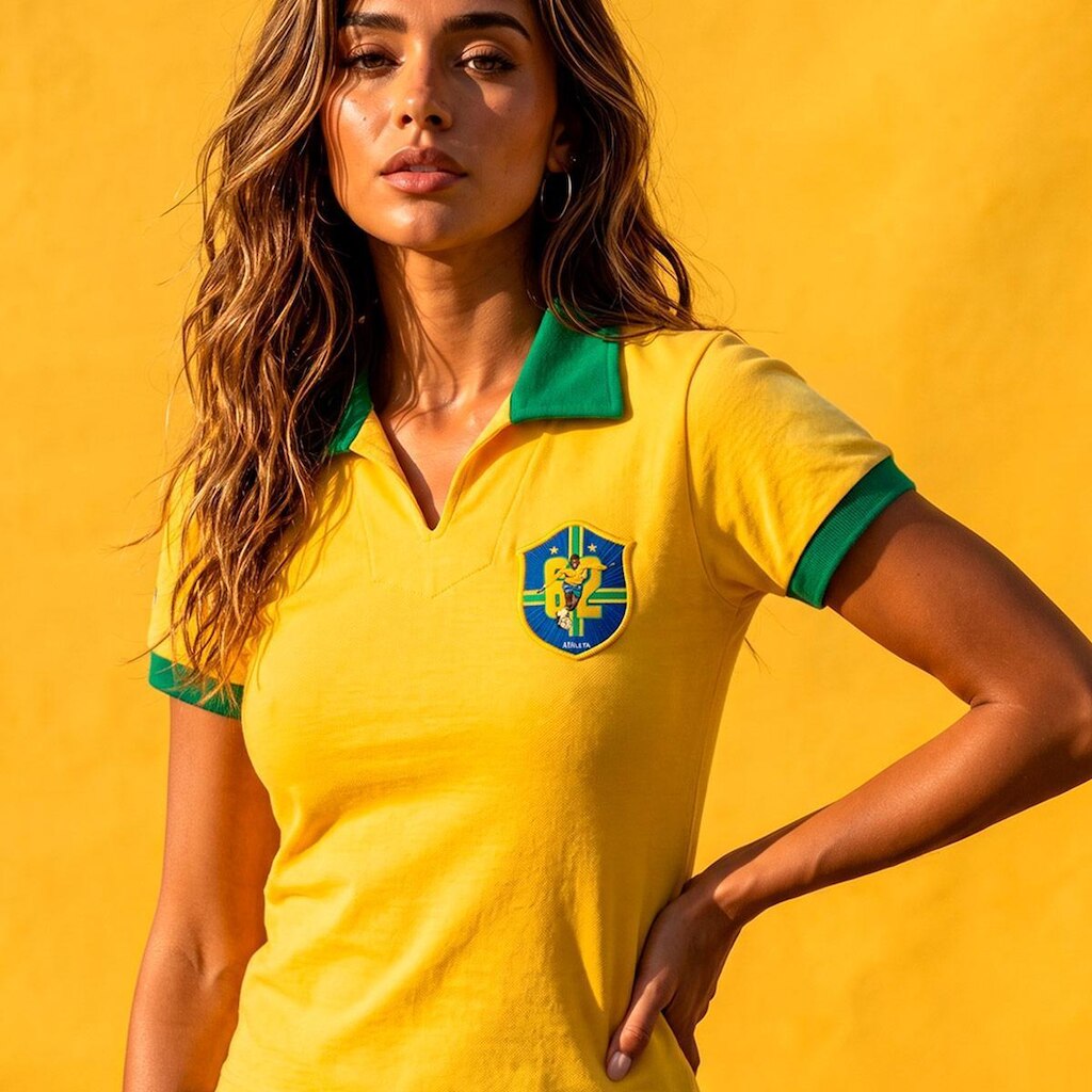 Camisa Brasil Retrô Pelé 1962 Athleta Feminina