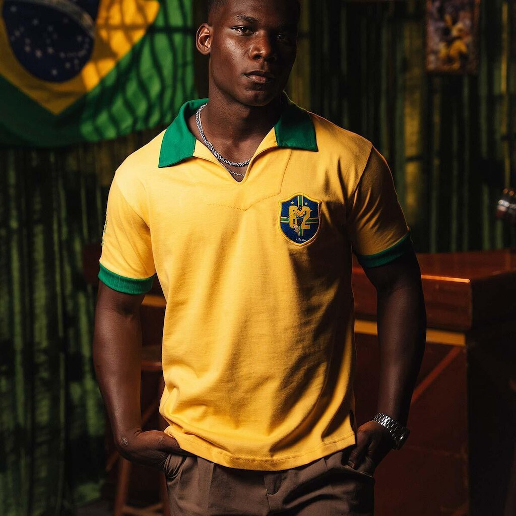 Camisa Brasil Retrô Pelé 1962 Manga Curta Masculina