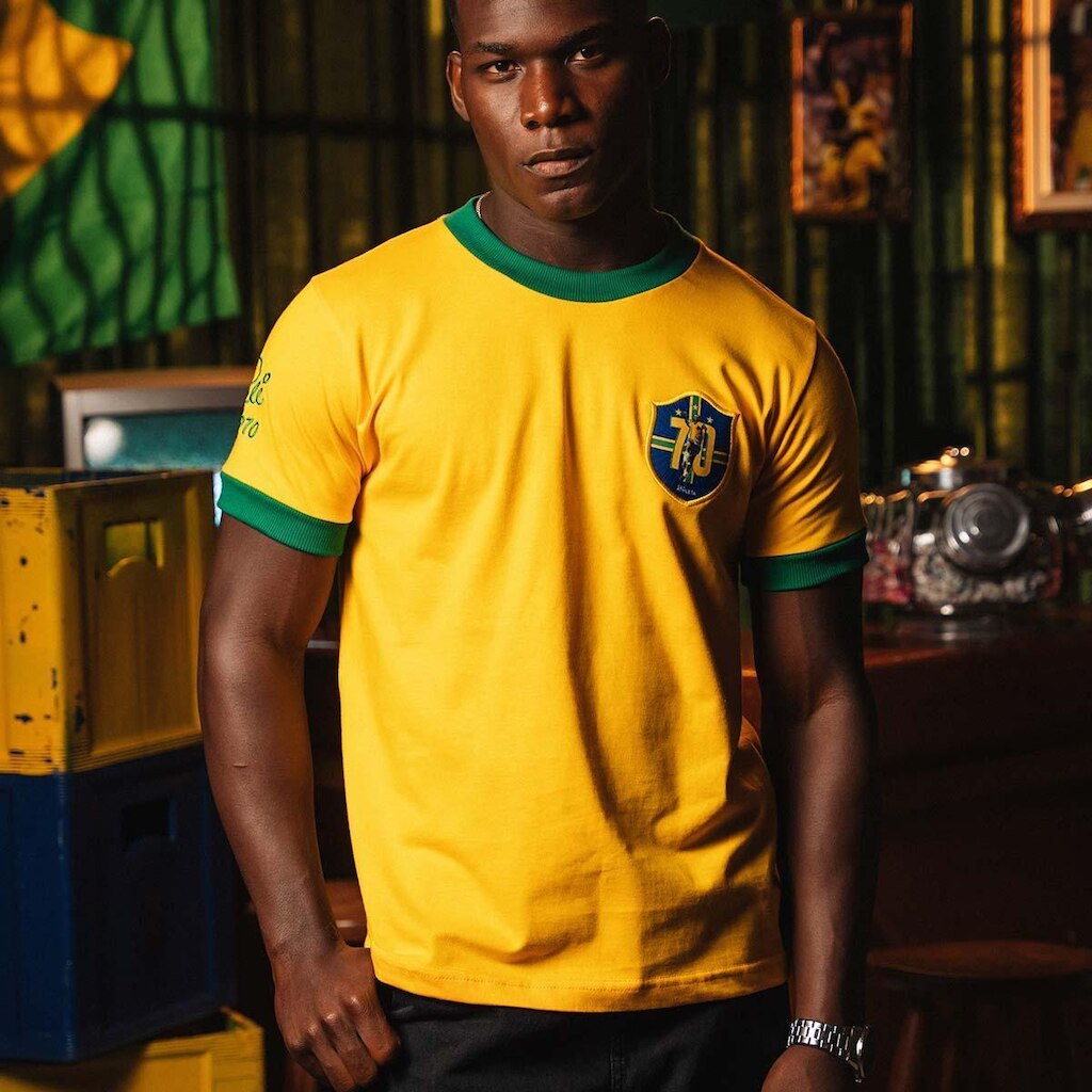 Camisa Brasil Retrô Pelé 1970 Masculina