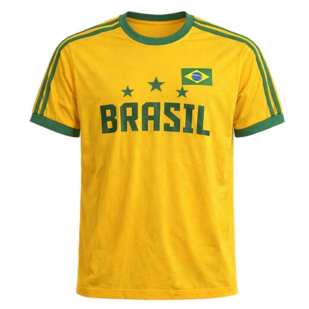 Camisa Brasil Retrô Símbolo Algodão - Masculino
