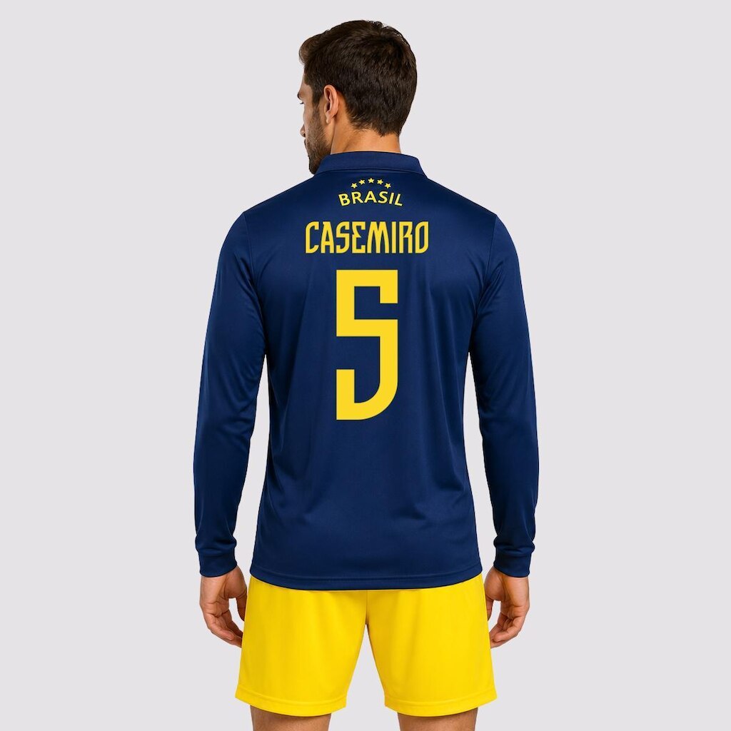 Camisa Brasil Seleça Manga Longa  5 Casemiro