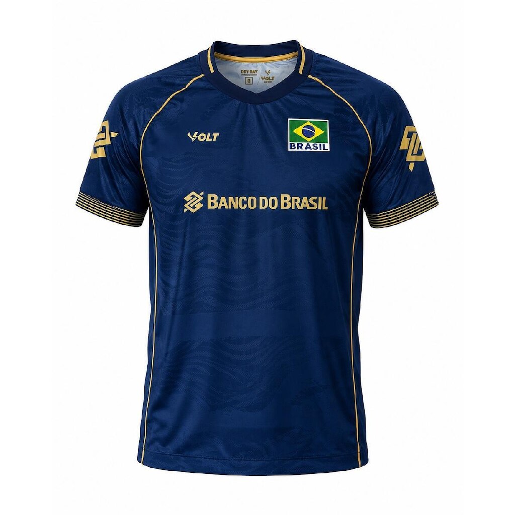 Camisa Brasil Vôlei Volt 2026 Jogo 2 Azul - Masculino