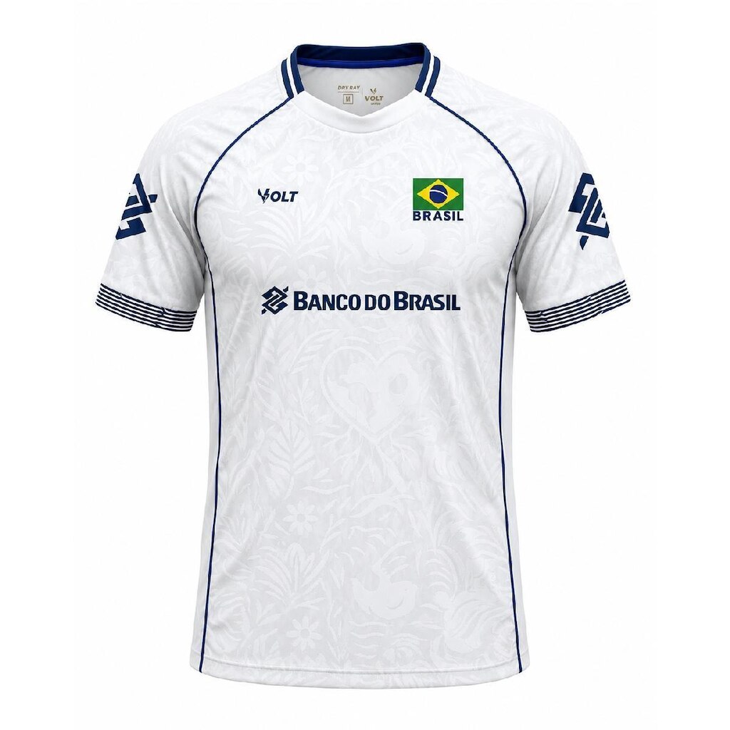 Camisa Brasil Vôlei Volt 2026 Jogo 3 Branco - Masculino