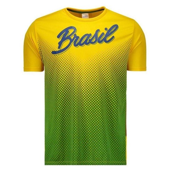 Camisa Braziline Brasil Gurupi Masculina - Amarelo+Verde Menor preço em Camisa Braziline Brasil Gurupi Masculina - Amarelo+Verde