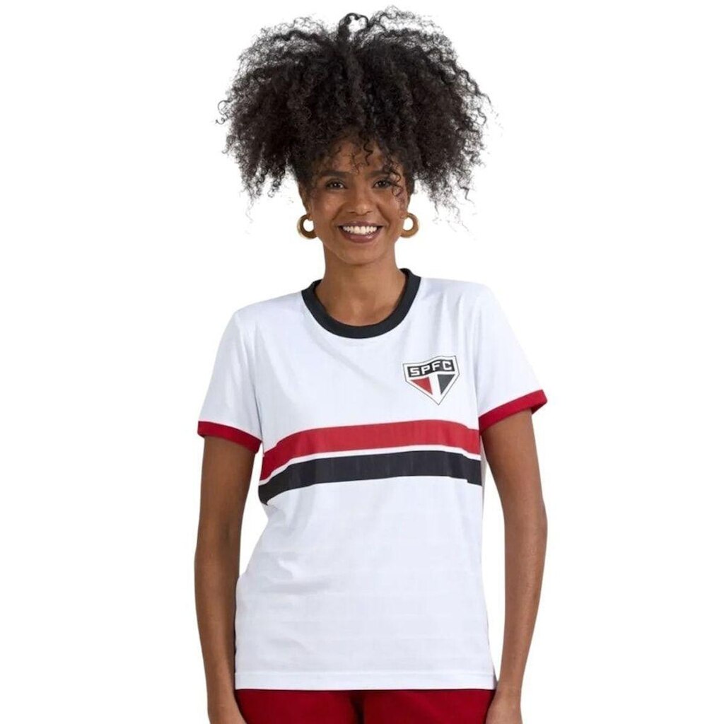 Camisa Braziline São Paulo Tela Feminina - Branco P
