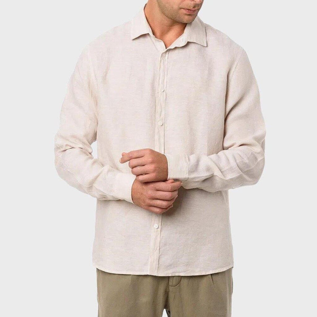Camisa Calvin Klein Linho Areia