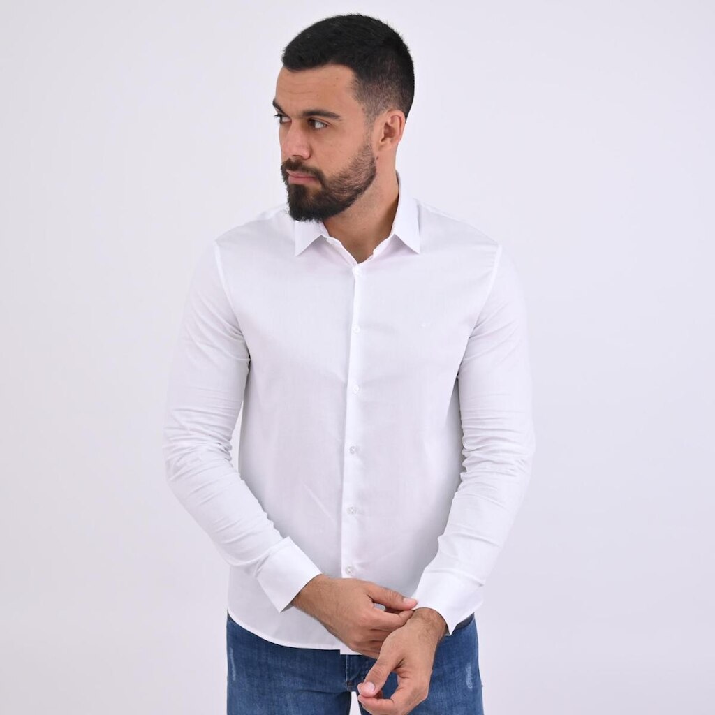 Camisa Calvin Klein Slim Maquinetada ML