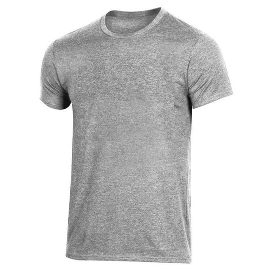 Camisa Camiseta Masculina Slim Fit Lisa Básica - Cinza Menor preço em Camisa Camiseta Masculina Slim Fit Lisa Básica - Cinza