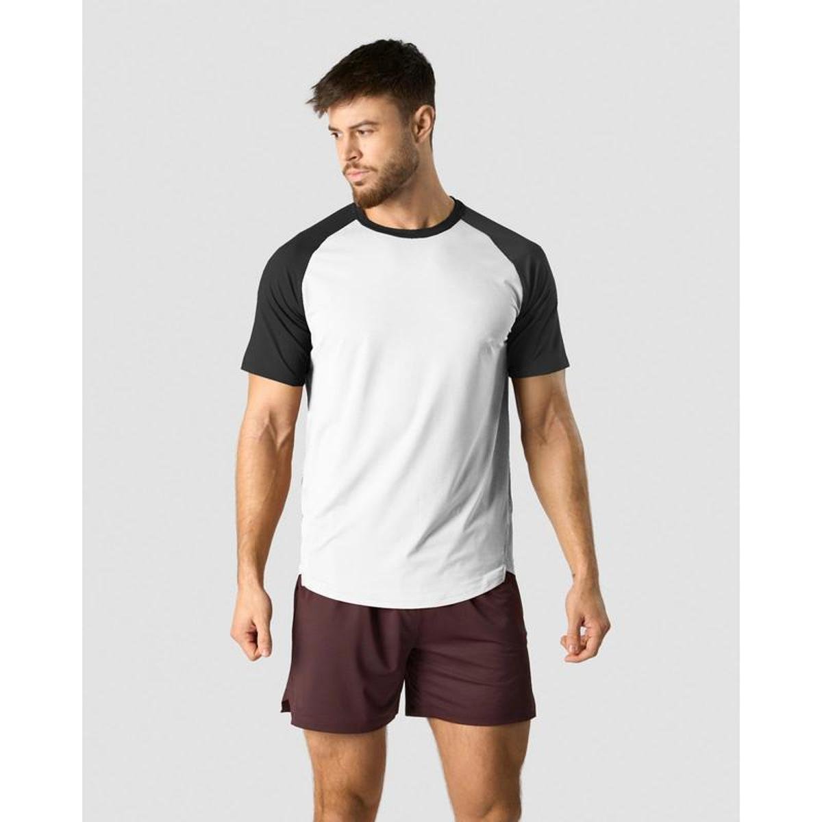 Camisa Camiseta Raglan Academia Treino Dry Fitness Slim Fit Menor preço em Camisa Camiseta Raglan Academia Treino Dry Fitness Slim Fit