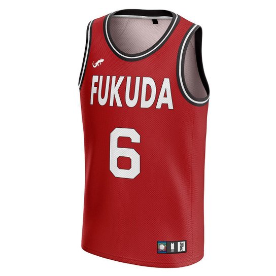 Camisa Camiseta Regata Kuroko no Basuke Fukuda Sogo #6 - Vermelho Menor preço em Camisa Camiseta Regata Kuroko no Basuke Fukuda Sogo #6 - Vermelho