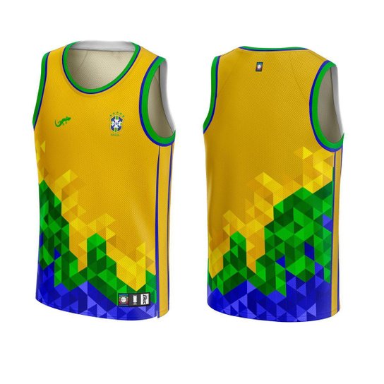 Camisa Camiseta Regata Seleção Brasileira 2022 - Amarelo Menor preço em Camisa Camiseta Regata Seleção Brasileira 2022 - Amarelo