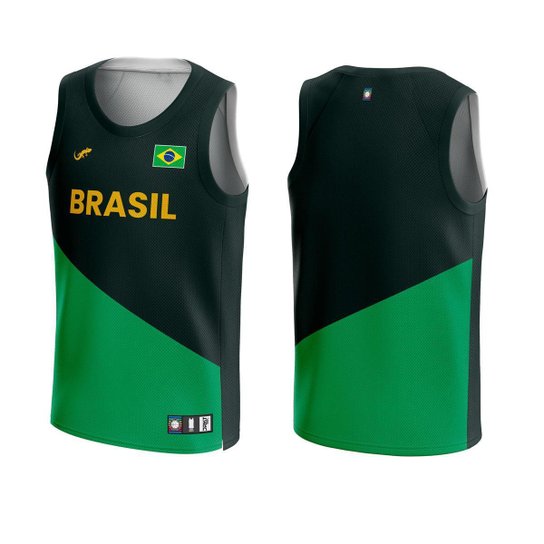 Camisa Camiseta Regata Seleção Brasileira Torcedor - Preto Menor preço em Camisa Camiseta Regata Seleção Brasileira Torcedor - Preto