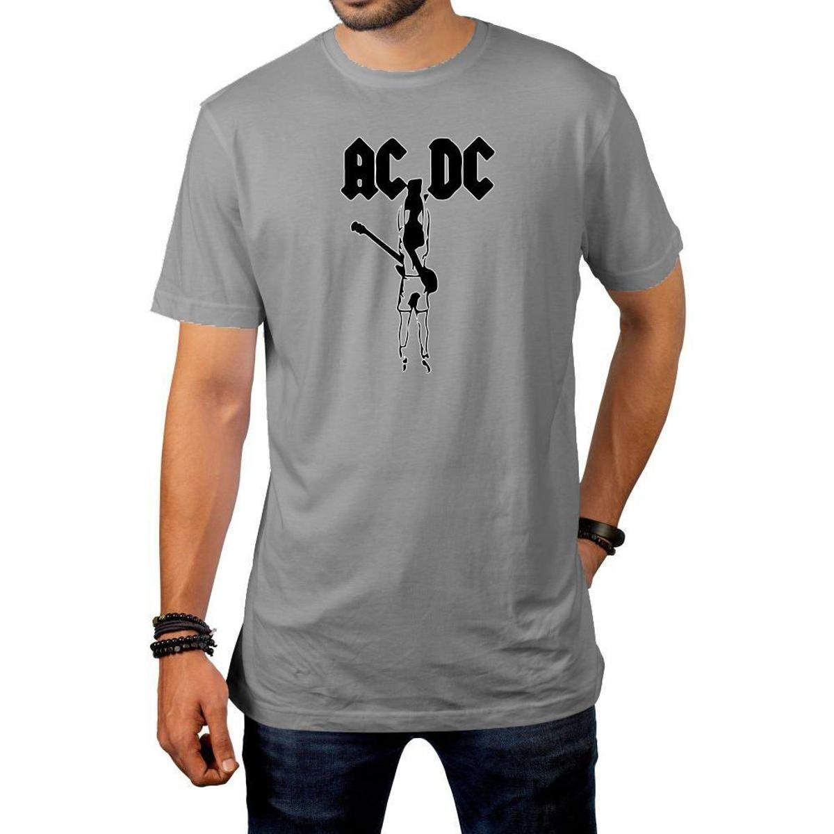 Camisa Camiseta Rock Acdc Ac/dc Algodão Banda Musica - Cinza | Netshoes