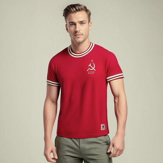 Camisa CCCP Retrô Classic Masculina - Vermelho Menor preço em Camisa CCCP Retrô Classic Masculina - Vermelho