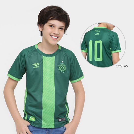 Camisa Chapecoense Juvenil III 16/17 nº10 Torcedor Umbro Masculino - Verde