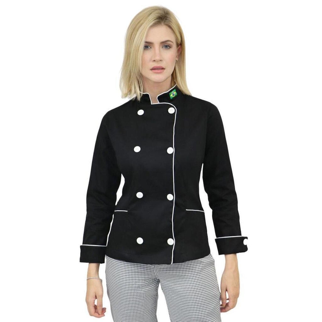 Camisa Chefe Feminina com Bandeira em Algodão
