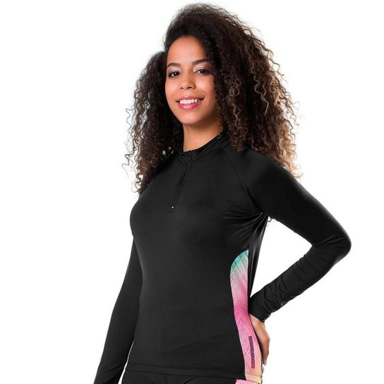 Camisa Ciclismo Cross Country Elite Feminino Proteção Uv50 - Preto Menor preço em Camisa Ciclismo Cross Country Elite Feminino Proteção Uv50 - Preto