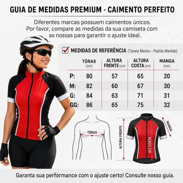 Camisa Ciclismo Feminina Manga Curta UV30+ Zíper Total Bolso MTB