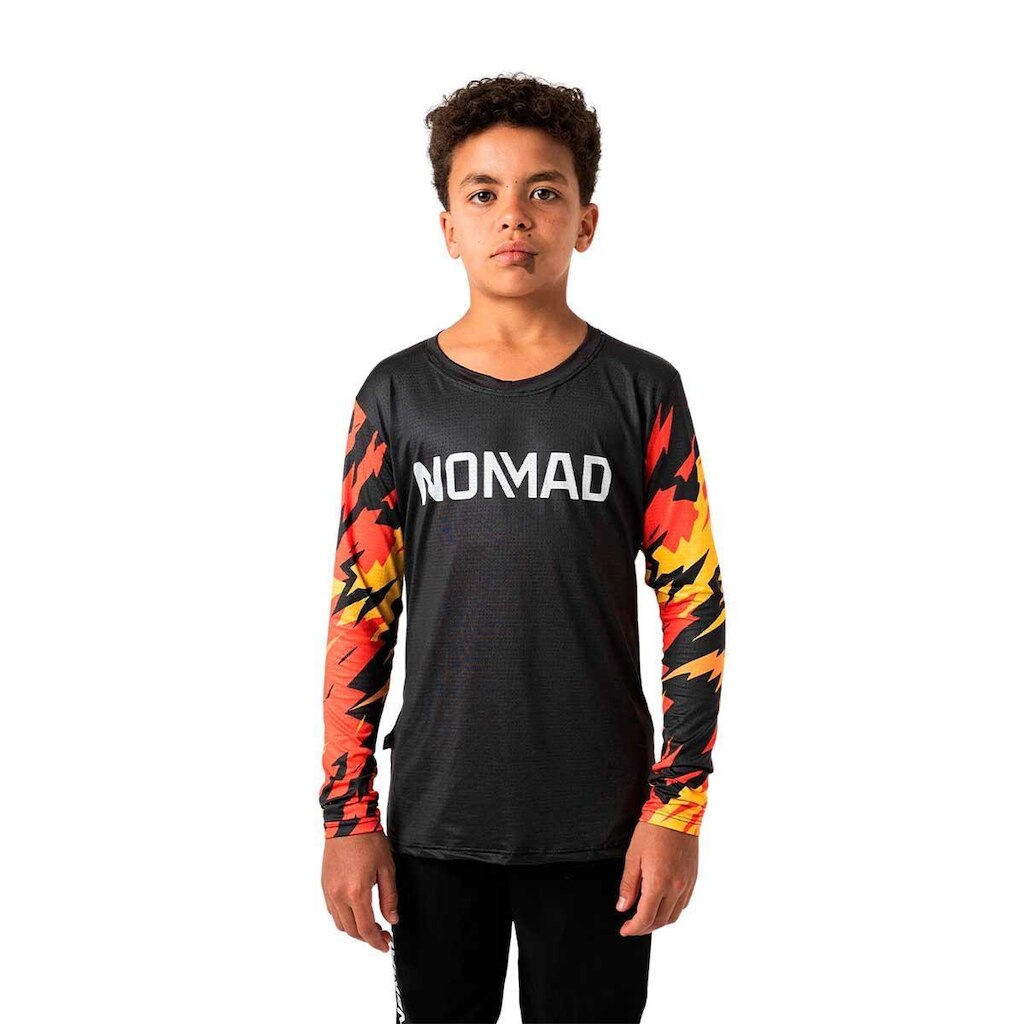 Camisa Ciclismo Infantil Enduro Grom Nomad Flame Manga Longa