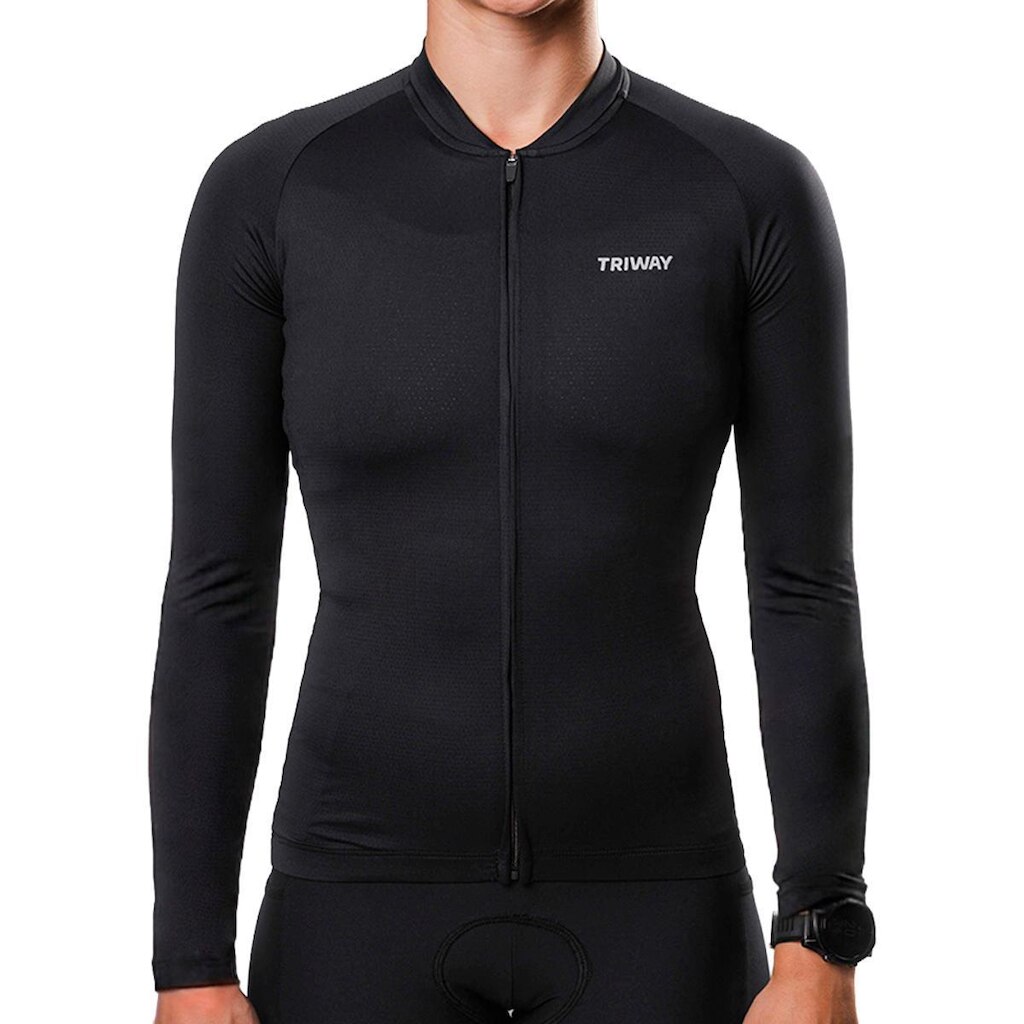 Camisa Ciclismo Manga Longa Feminina Triway Endurance Black