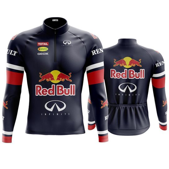 Camisa Ciclismo Manga Longa Red Bull - Chumbo Menor preço em Camisa Ciclismo Manga Longa Red Bull - Chumbo