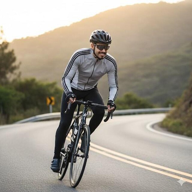 Camisa Ciclismo Masculina Manga Longa UV30+ Zíper Total 3 Bolsos MTB
