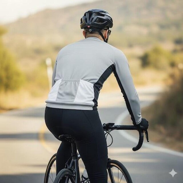 Camisa Ciclismo Masculina Manga Longa UV30+ Zíper Total 3 Bolsos MTB