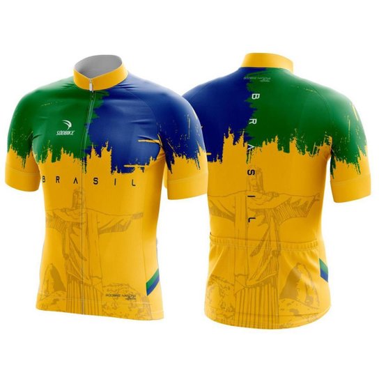 Camisa Ciclismo Sódbike Nações - Brasil - PP - Amarelo Menor preço em Camisa Ciclismo Sódbike Nações - Brasil - PP - Amarelo