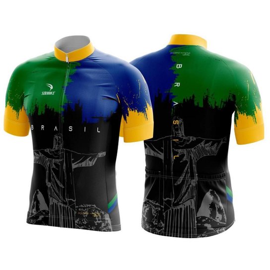 Camisa Ciclismo Sódbike Nações - Brasil Preta - PP - Preto Menor preço em Camisa Ciclismo Sódbike Nações - Brasil Preta - PP - Preto