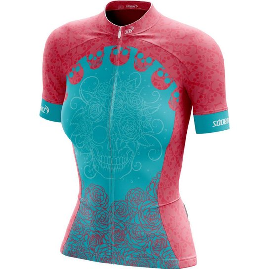 Camisa Ciclismo Sódbike Ziper Full Feminina - Azul+Pink Menor preço em Camisa Ciclismo Sódbike Ziper Full Feminina - Azul+Pink