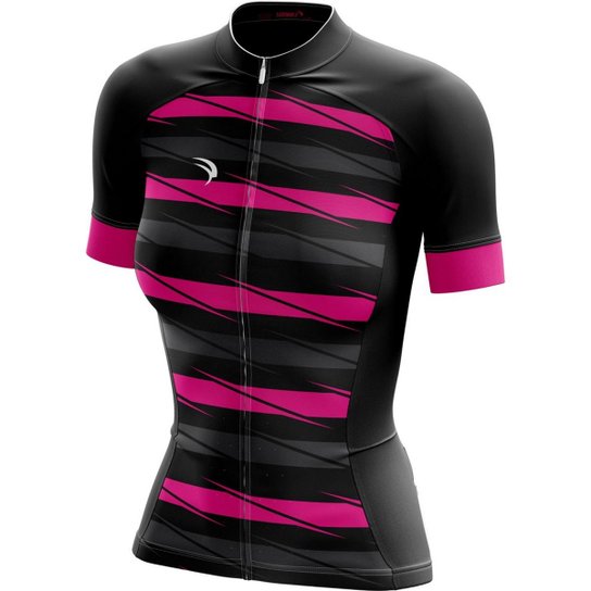Camisa Ciclismo Sódbike Ziper Full - Preto+Pink Menor preço em Camisa Ciclismo Sódbike Ziper Full - Preto+Pink