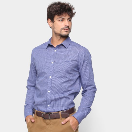 Camisa Colcci Classic Manga Longa Masculina - Marinho Menor preço em Camisa Colcci Classic Manga Longa Masculina - Marinho