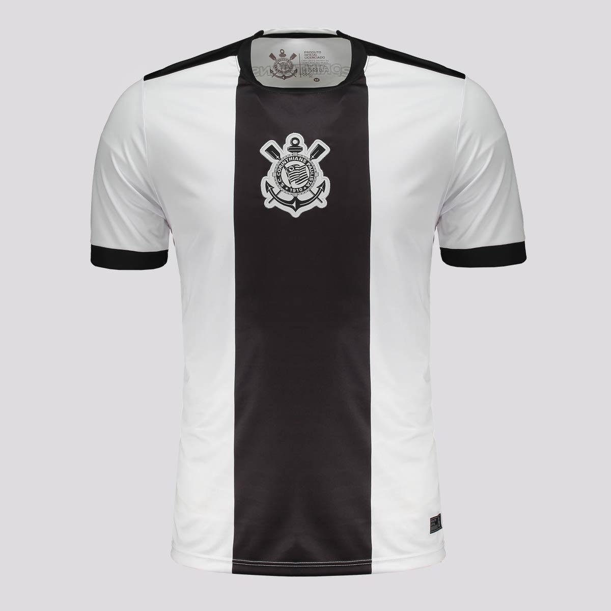 Camisa Corinthians Branca e Preta Menor preço em Camisa Corinthians Branca e Preta