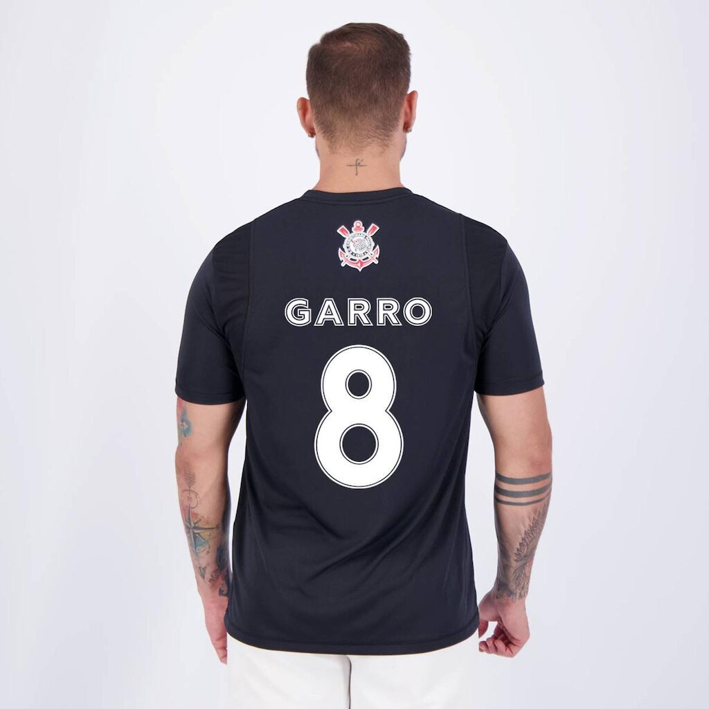 Camisa Corinthians Fitness Preta 8 Garro