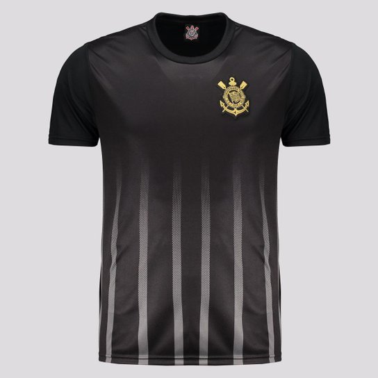 Camisa Corinthians Golden Preta e Chumbo - Preto Menor preço em Camisa Corinthians Golden Preta e Chumbo - Preto