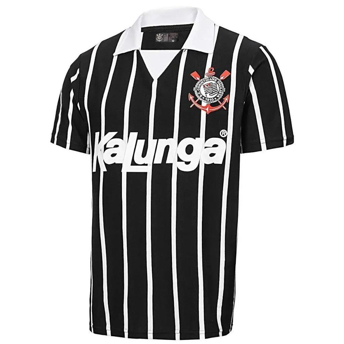Camisa Corinthians Masculina Oficial Kalunga Retrô Menor preço em Camisa Corinthians Masculina Oficial Kalunga Retrô