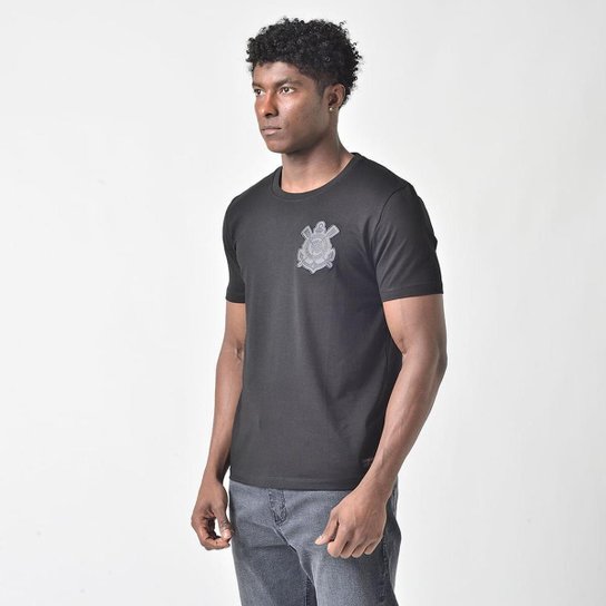 Camisa Corinthians Oficial Licenciada All Black Masculina Corinthians