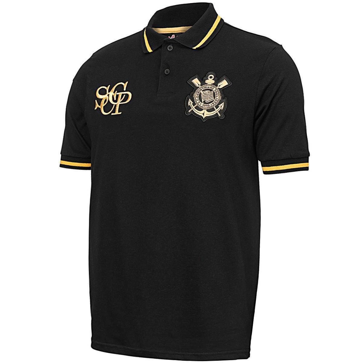 Camisa Corinthians Polo Ouro Plus Size Masculina Menor preço em Camisa Corinthians Polo Ouro Plus Size Masculina
