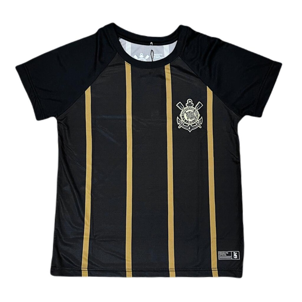 Camisa Corinthians Raglan Gold Listrada - Infantil