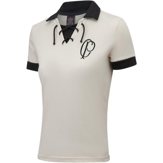 Camisa Corinthians Retrô CP 1910 Feminina - Creme Menor preço em Camisa Corinthians Retrô CP 1910 Feminina - Creme