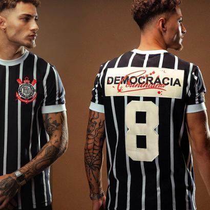 Camisa Corinthians Retr Democracia S crates 1982 N 8 Masculina 