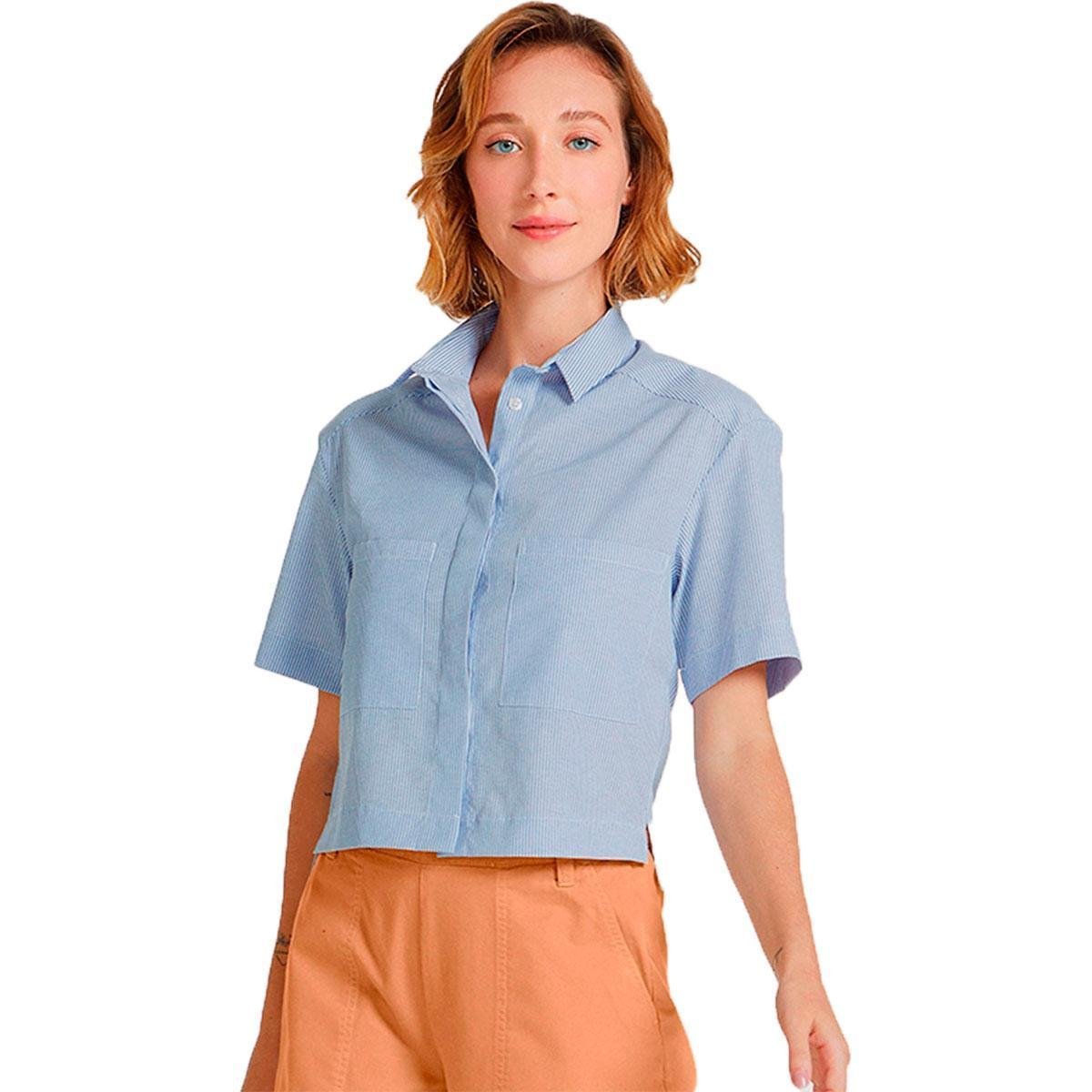 camisa cropped listrada