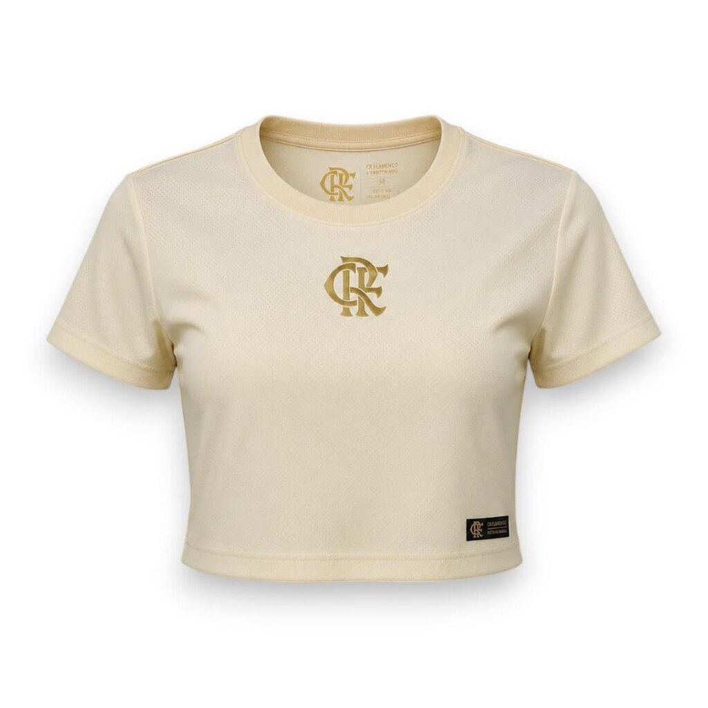 Camisa Cropped Flamengo Feminina Off White Oficial