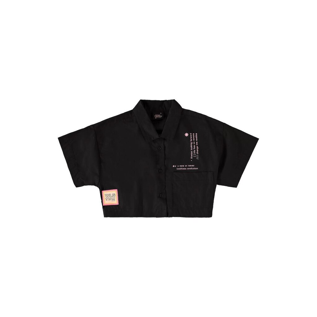Camisa Cropped Juvenil em Tricoline Gloss