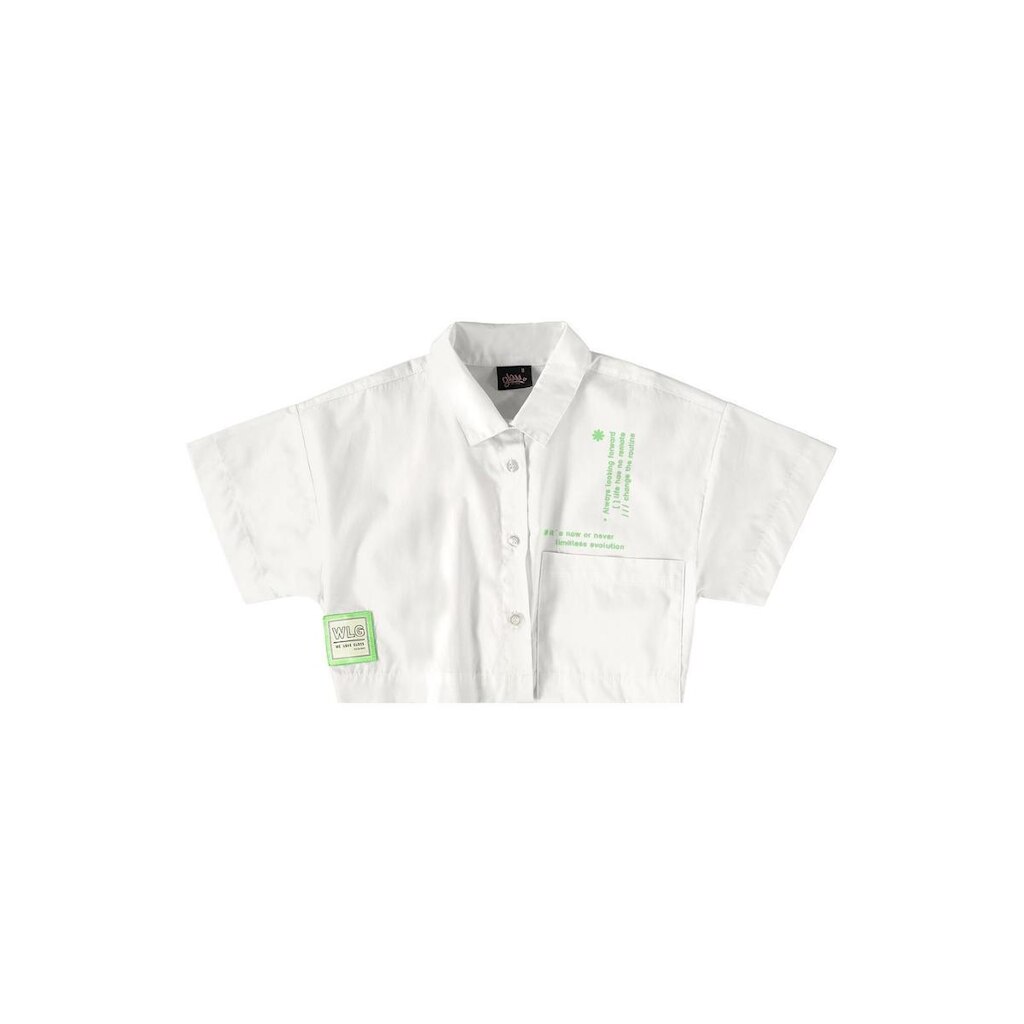 Camisa Cropped Juvenil em Tricoline Gloss
